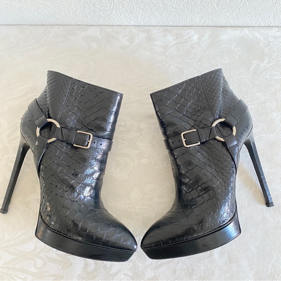 Saint Laurent Black Python platform boots - Picture 10 of 16